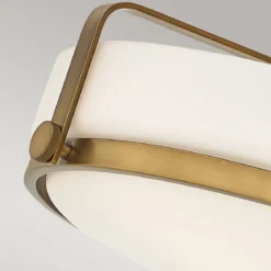 Elstead Lighting Harper Deckenleuchte Semi-Flush Medium 3-Light Messing Opalglas E27