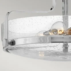 Elstead Lighting Harper Deckenleuchte Semi-Flush Medium 3-Light Chrom poliert Klarglas E27