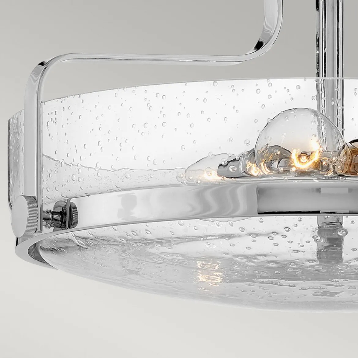 Elstead Lighting Harper Deckenleuchte Semi-Flush Medium 3-Light Chrom poliert Klarglas E27