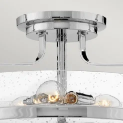 Elstead Lighting Harper Deckenleuchte Semi-Flush Medium 3-Light Chrom poliert Klarglas E27