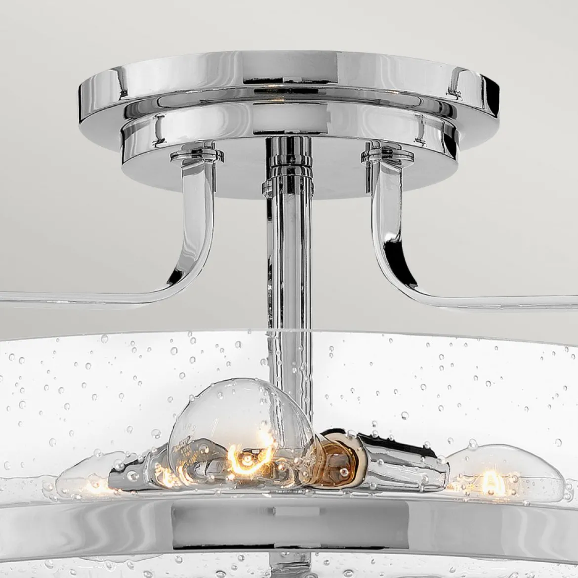 Elstead Lighting Harper Deckenleuchte Semi-Flush Medium 3-Light Chrom poliert Klarglas E27