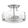 Elstead Lighting Harper Deckenleuchte Semi-Flush Small Chrom poliert Klarglas E27