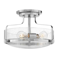 Elstead Lighting Harper Deckenleuchte Semi-Flush Small Chrom poliert Klarglas E27