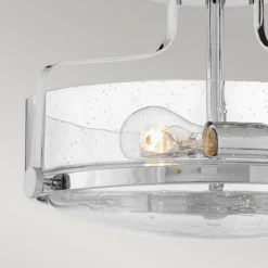 Elstead Lighting Harper Deckenleuchte Semi-Flush Small Chrom poliert Klarglas E27