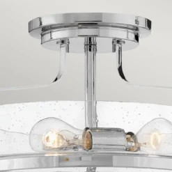 Elstead Lighting Harper Deckenleuchte Semi-Flush Small Chrom poliert Klarglas E27