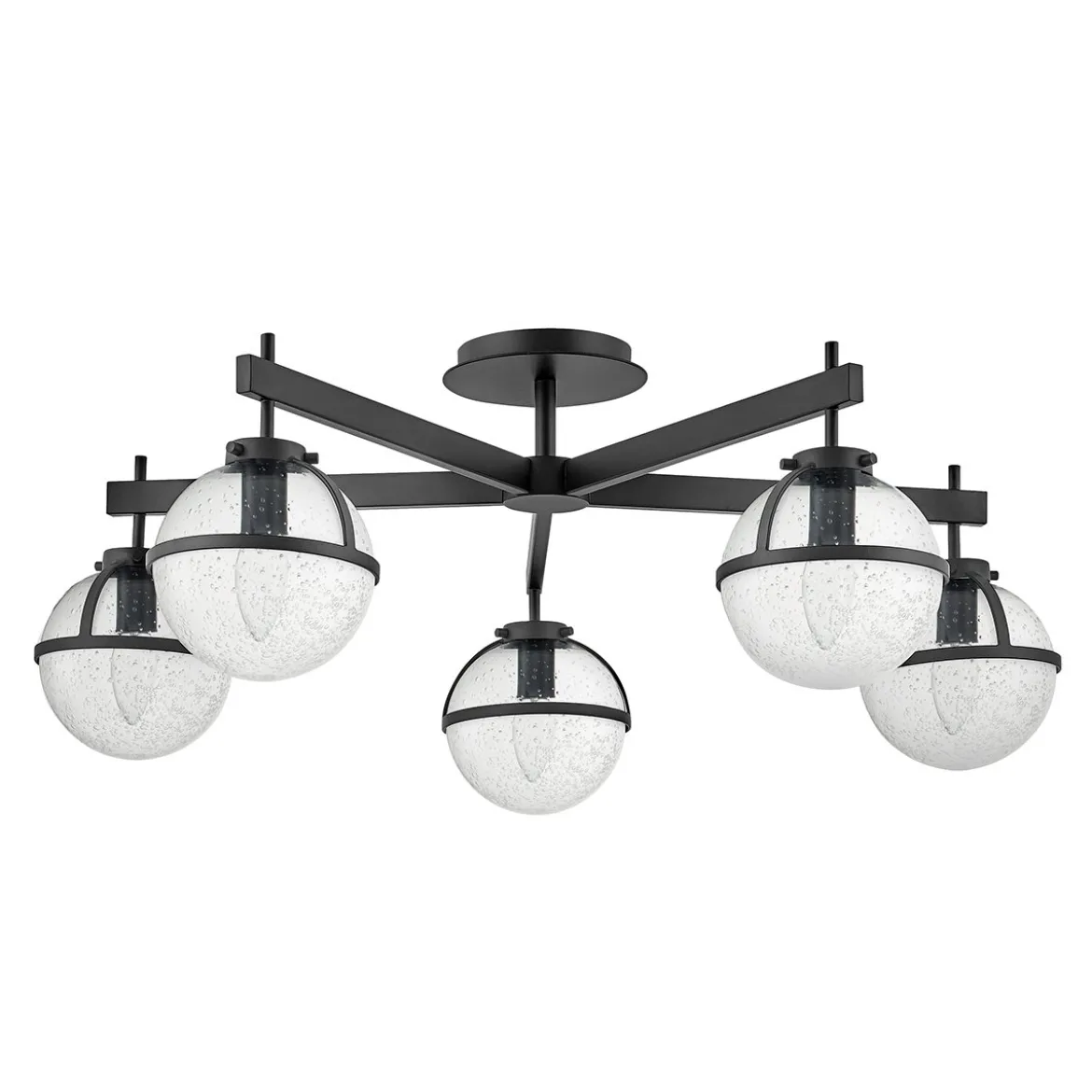 Elstead Lighting Hollis Deckenleuchte Semi-Flush 5-Light Schwarz Klarglas E14 IP44