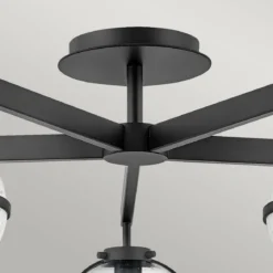 Elstead Lighting Hollis Deckenleuchte Semi-Flush 5-Light Schwarz Klarglas E14 IP44