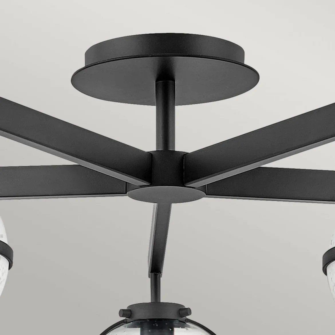Elstead Lighting Hollis Deckenleuchte Semi-Flush 5-Light Schwarz Klarglas E14 IP44