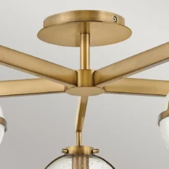 Elstead Lighting Hollis Deckenleuchte Semi-Flush 5-Light Messing Klarglas E14 IP44