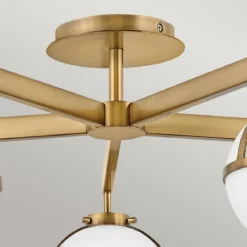 Elstead Lighting Hollis Deckenleuchte Semi-Flush 5-Light Messing Opalglas E14 IP44