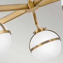 Elstead Lighting Hollis Deckenleuchte Semi-Flush 5-Light Messing Opalglas E14 IP44