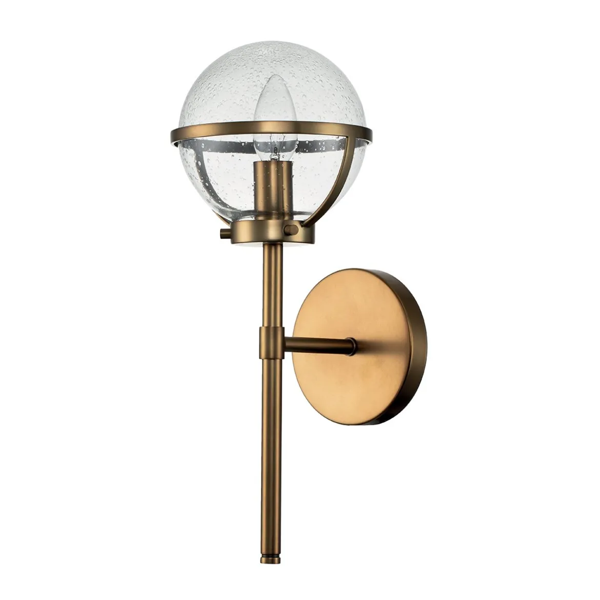 Elstead Lighting Hollis Wandleuchte 1-Light Messing Klarglas E14 IP44