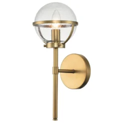 Elstead Lighting Hollis Wandleuchte 1-Light Messing Klarglas E14 IP44