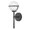 Elstead Lighting Hollis Wandleuchte 1-Light Schwarz Opalglas E14 IP44