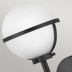 Elstead Lighting Hollis Wandleuchte 1-Light Schwarz Opalglas E14 IP44