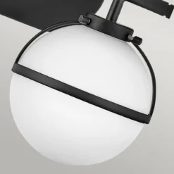 Elstead Lighting Hollis Wandleuchte 2-Light Schwarz Opalglas E14 IP44