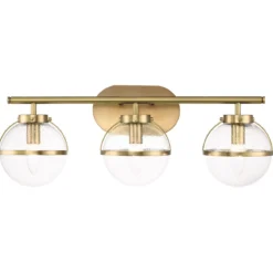Elstead Lighting Hollis Wandleuchte 3-Light Messing Klarglas E14 IP44