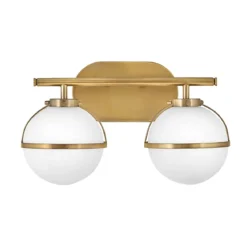 Elstead Lighting Hollis Wandleuchte 2-Light Messing Opalglas E14 IP44