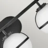 Elstead Lighting Hollis Wandleuchte 3-Light Schwarz Opalglas E14 IP44