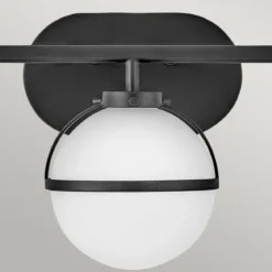 Elstead Lighting Hollis Wandleuchte 3-Light Schwarz Opalglas E14 IP44