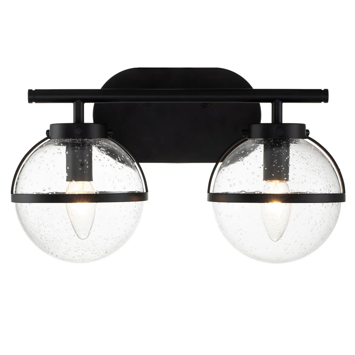 Elstead Lighting Hollis Wandleuchte 2-Light Schwarz Klarglas E14 IP44