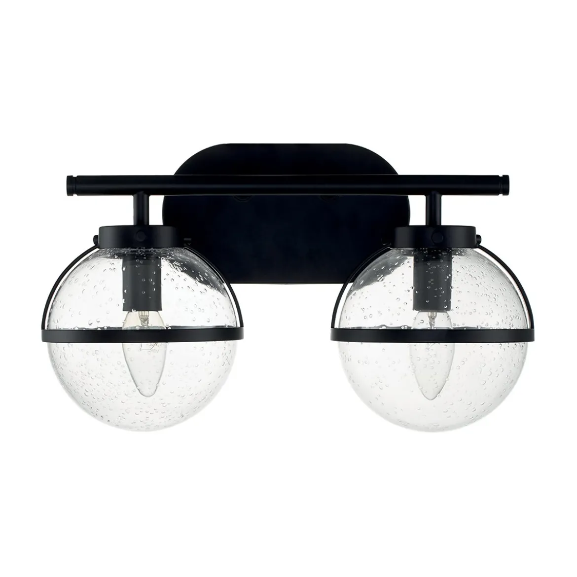 Elstead Lighting Hollis Wandleuchte 2-Light Schwarz Klarglas E14 IP44