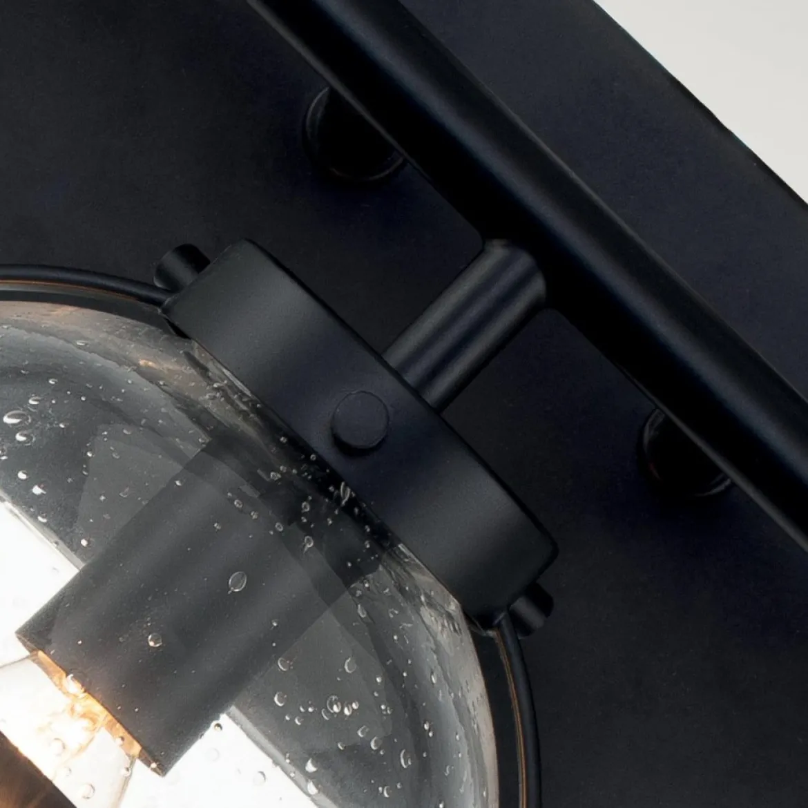 Elstead Lighting Hollis Wandleuchte 3-Light Schwarz Klarglas E14 IP44