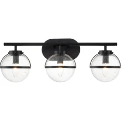 Elstead Lighting Hollis Wandleuchte 3-Light Schwarz Klarglas E14 IP44