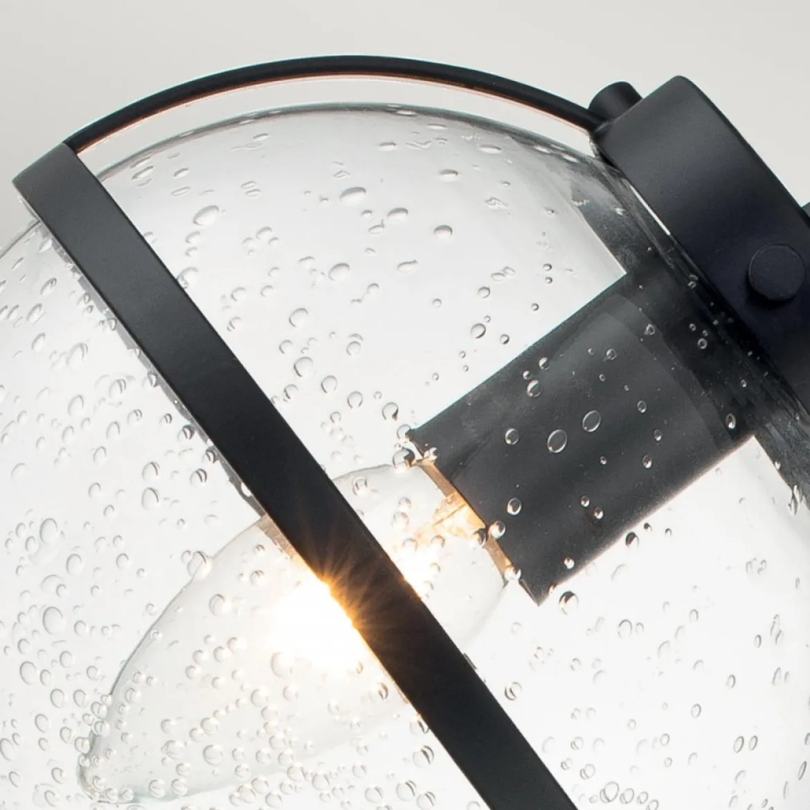 Elstead Lighting Hollis Wandleuchte 3-Light Schwarz Klarglas E14 IP44