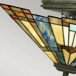 Elstead Lighting Inglenook Deckenleuchte Semi-Flush 2-Light Tiffany-Stil Bronze E27