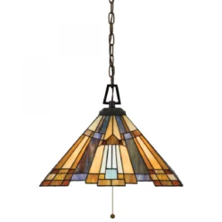 Elstead Lighting Inglenook Pendelleuchte 3-Light Down Tiffany-Stil Bronze E27
