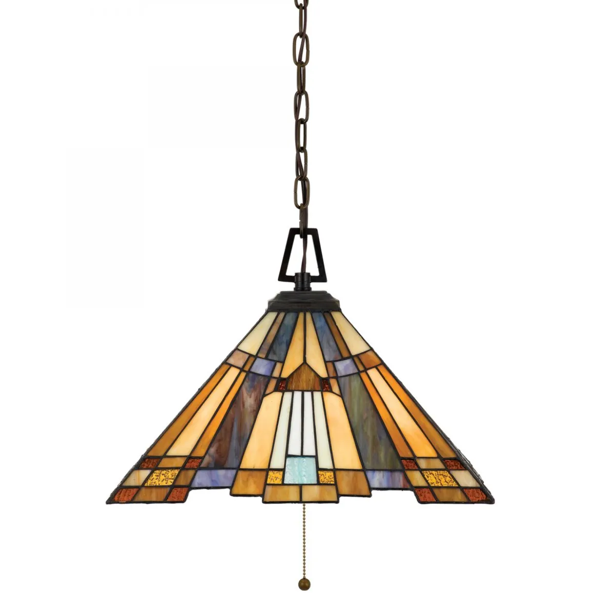 Elstead Lighting Inglenook Pendelleuchte 3-Light Down Tiffany-Stil Bronze E27