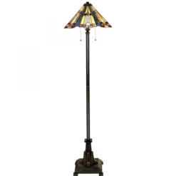Elstead Lighting Inglenook Stehleuchte 2-Light Tiffany-Stil Bronze E27