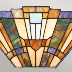 Elstead Lighting Inglenook Wandleuchte Uplight 2-Light Tiffany-Stil Bronze E14