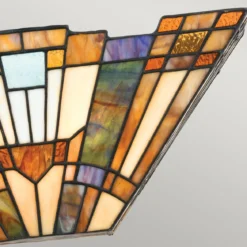 Elstead Lighting Inglenook Wandleuchte Uplight 2-Light Tiffany-Stil Bronze E14