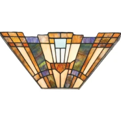 Elstead Lighting Inglenook Wandleuchte Uplight 2-Light Tiffany-Stil Bronze E14