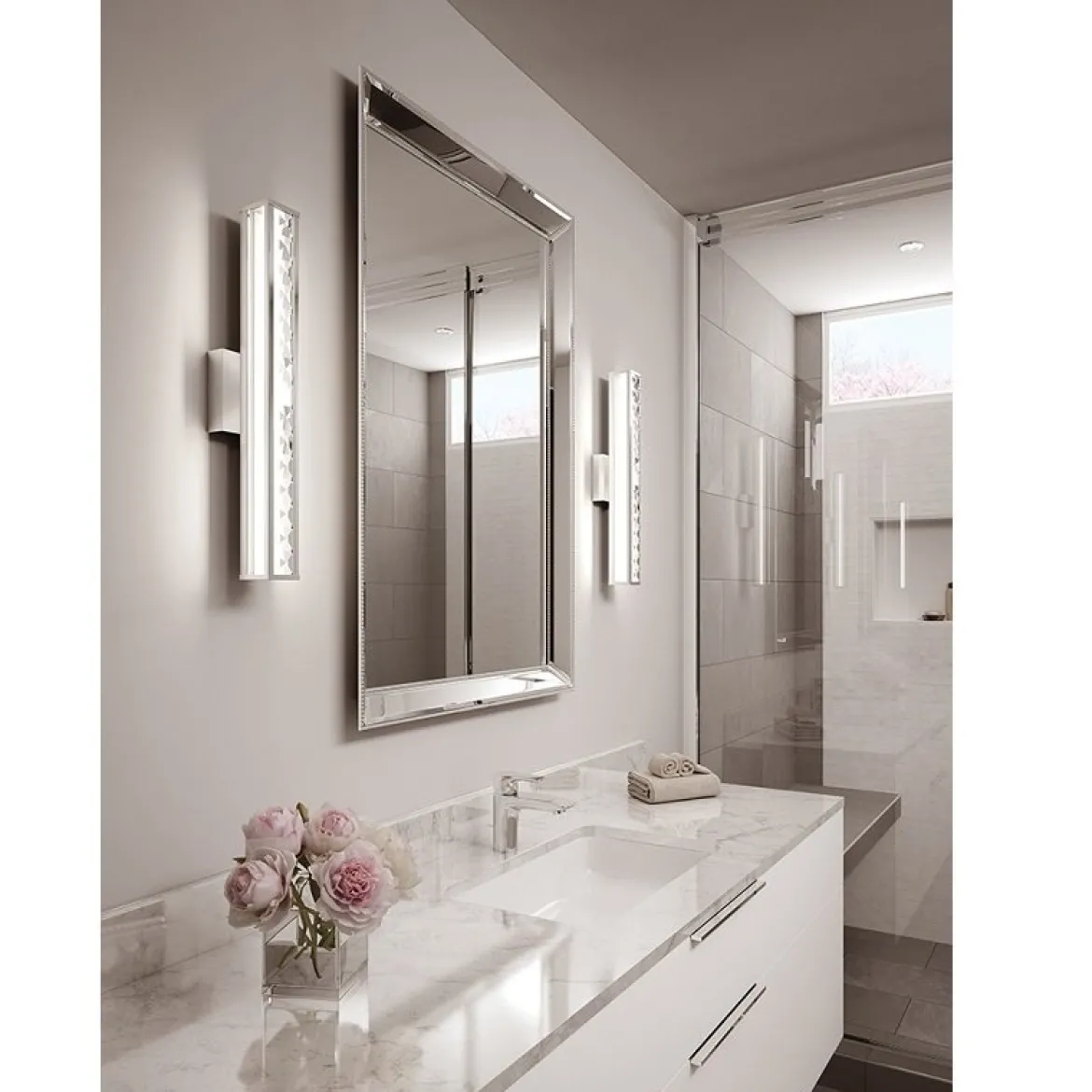 Elstead Lighting Jessie 1-Light Wandleuchte Chrom poliert 2700K 60cm