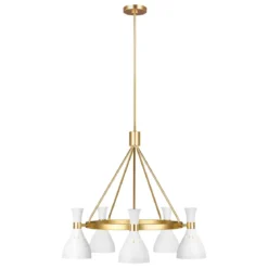 Elstead Lighting Joan 5-Light Kronleuchter Weiss Gold 5-flammig E27