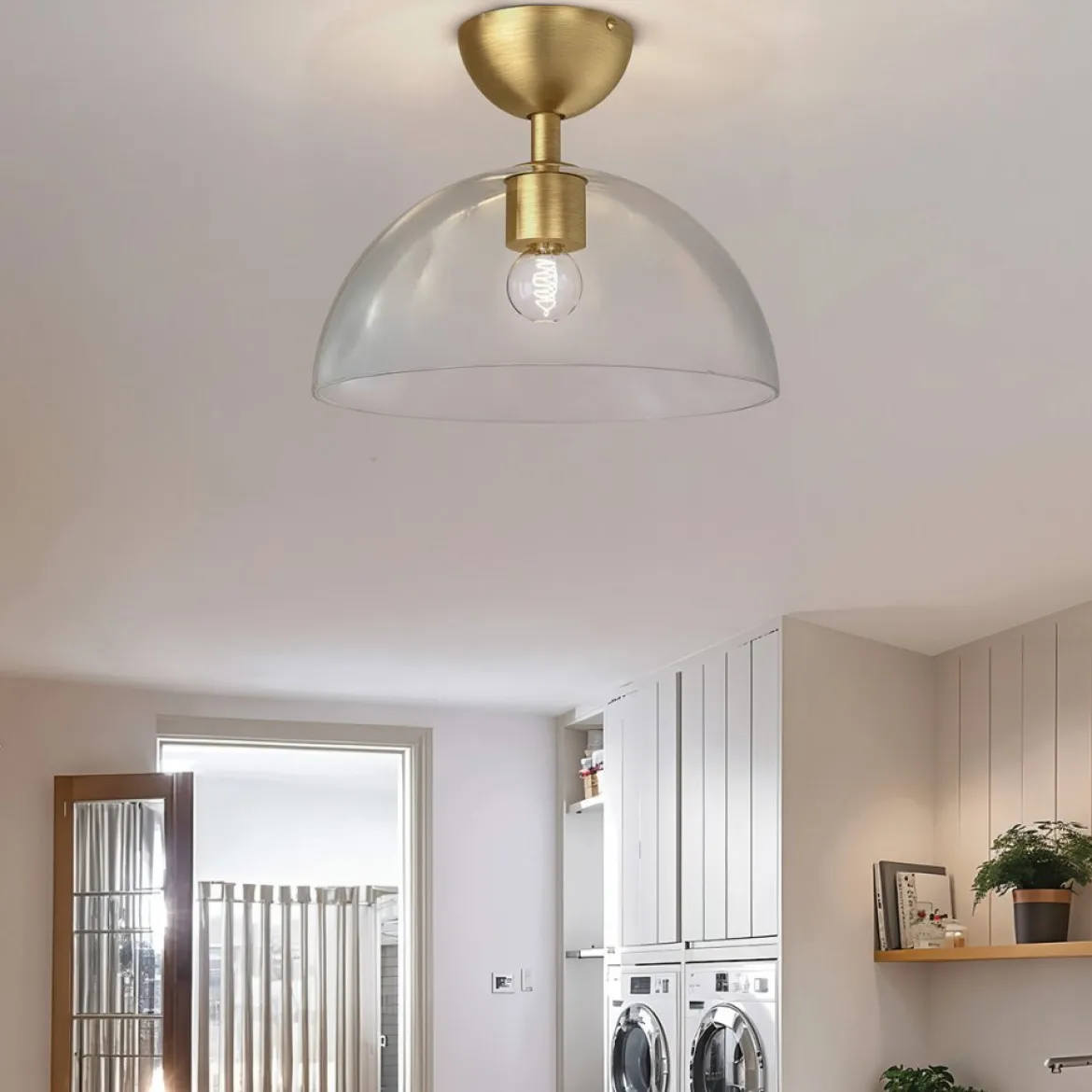 Elstead Lighting Jude Deckenleuchte 1-flammig Gebürstetes Gold