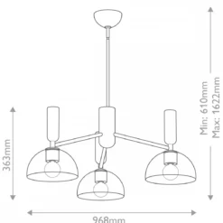 Elstead Lighting Jude Pendelleuchte 3-flammig Schwarz