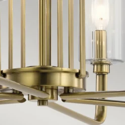 Elstead Lighting Kimrose Kronleuchter 6-Light Messing gebürstet Klarglas E14