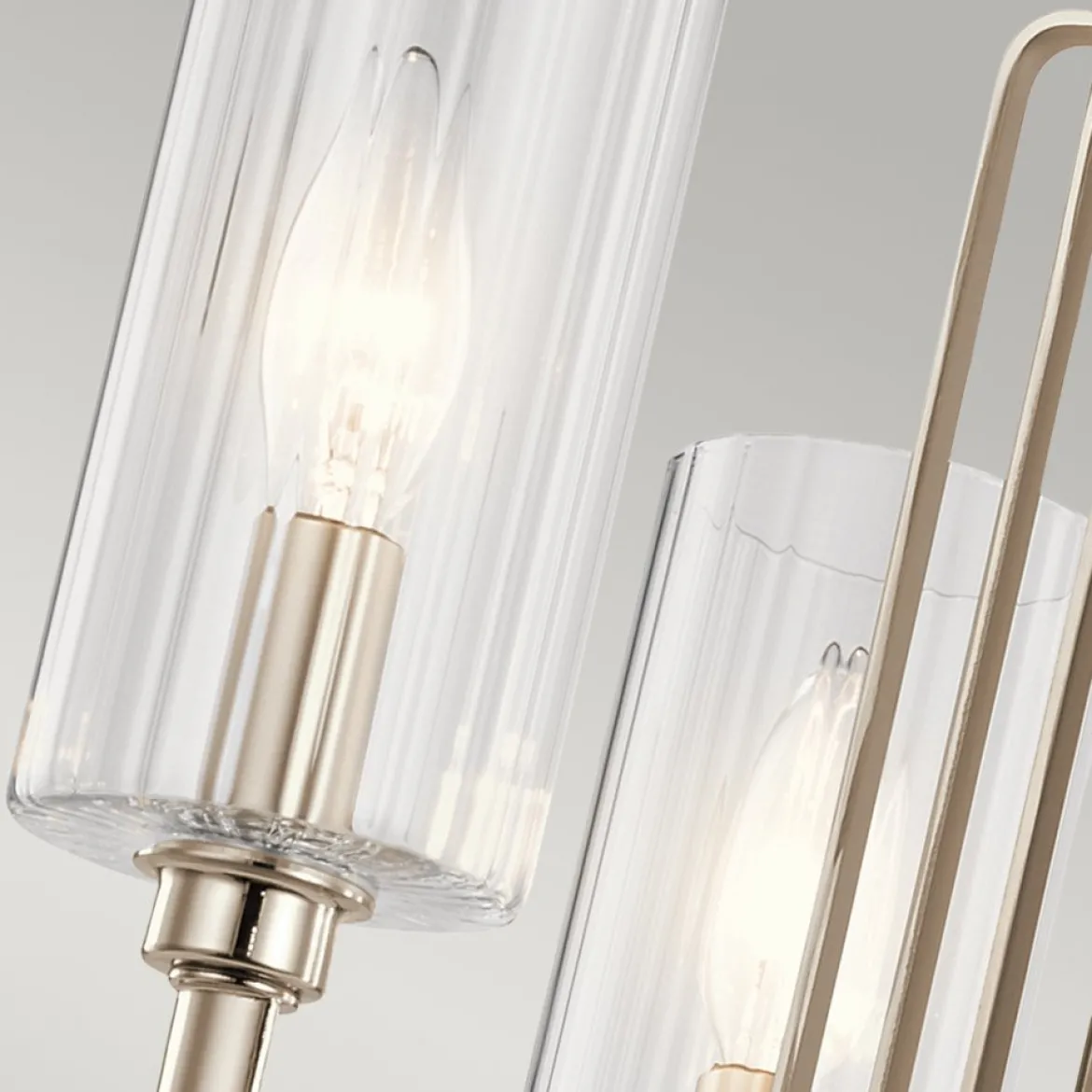 Elstead Lighting Kimrose Kronleuchter 3-Light Nickel poliert Klarglas E14