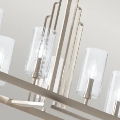 Elstead Lighting Kimrose Kronleuchter linear 10-Light Nickel poliert Klarglas E14
