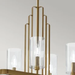 Elstead Lighting Kimrose Kronleuchter linear 10-Light Messing gebürstet Klarglas E14