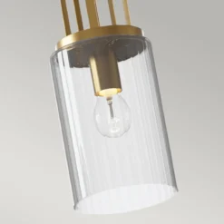 Elstead Lighting Kimrose Pendelleuchte 1-Light Messing gebürstet Klarglas E27