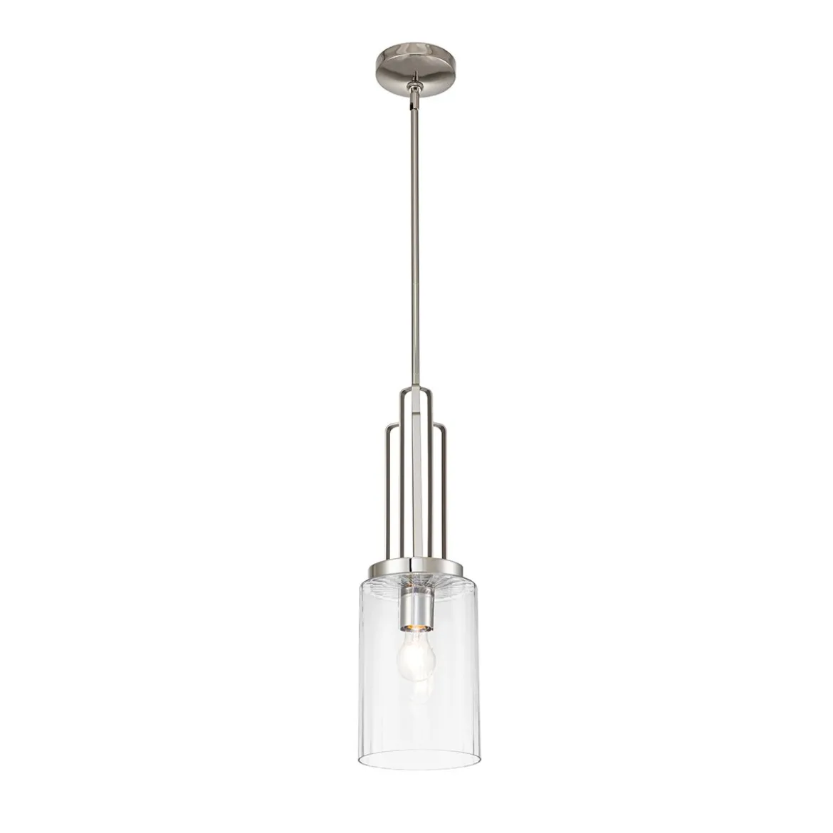 Elstead Lighting Kimrose Pendelleuchte 1-Light Nickel poliert Klarglas E27