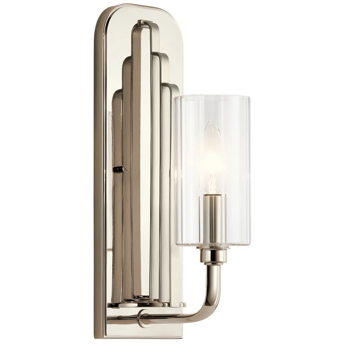 Elstead Lighting Kimrose Wandleuchte 1-Light Nickel poliert Klarglas E14