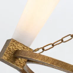 Elstead Lighting Kristy Kronleuchter 4-flammig Antik Gold Opalglas