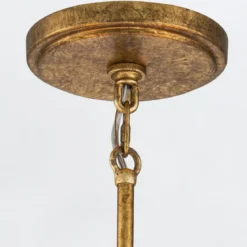 Elstead Lighting Kristy Kronleuchter 5-flammig Antik Gold Opalglas