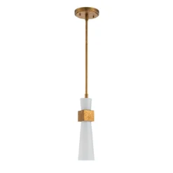 Elstead Lighting Kristy Pendelleuchte 1-flammig Antik Gold Opalglas